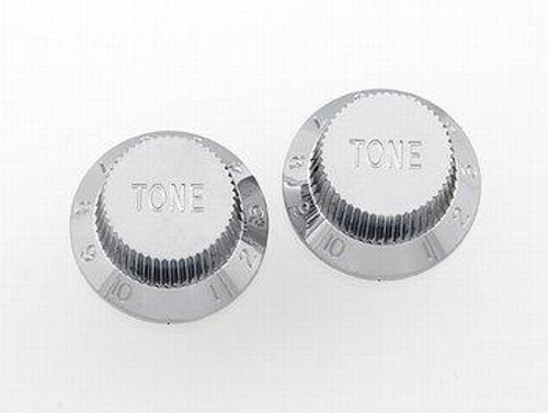 Chrome Tone Knobs For Stratocaster Set of 2 Plastic