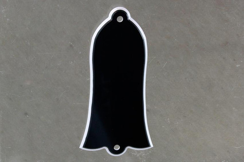 Bell Shaped Truss Rod Cover for Gibson Black w/ White Outline