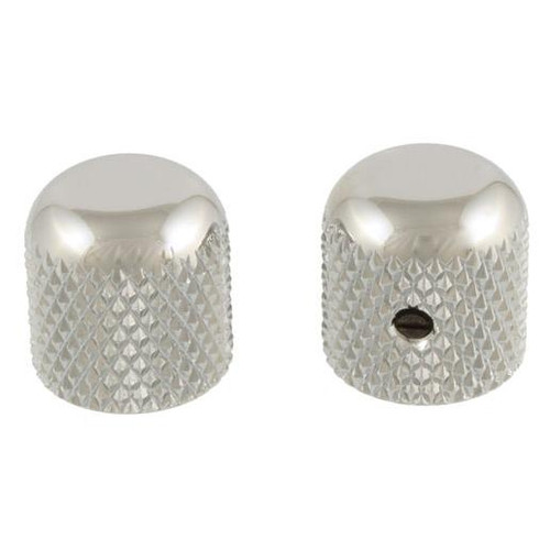 Nickel Metal Dome Guitar Knobs Medium Knurling