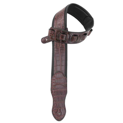 Dark Brown Gator Strap with Padded Glove Leather Back