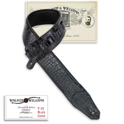 Black Gator Strap With Padded Glove Leather Back