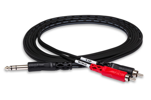 Hosa Insert Cable 1/4 in TRS to Dual RCA 2 m