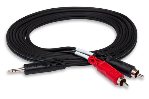 Hosa Stereo Breakout 3.5 mm TRS to Dual RCA 10 ft