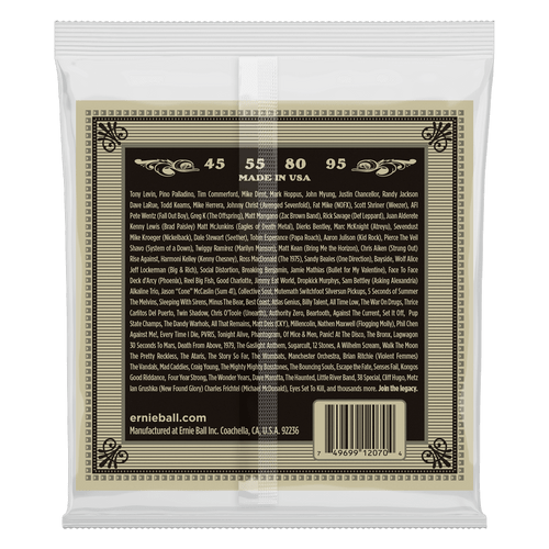 Ernie Ball Earthwood Phosphor Bronze Acoustic Bass Strings 45-95