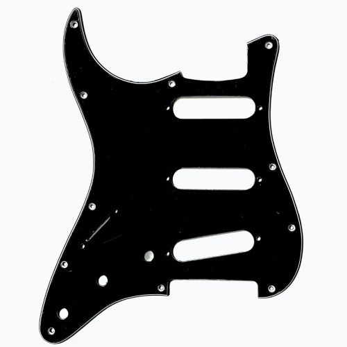 Black 3-Ply Pickguard for Stratocaster 11-Hole-LH