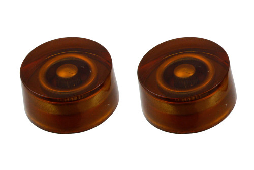 Unmarked Vintage Style Speed Knobs Set of 2 Amber