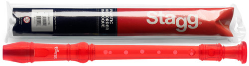 Stagg Soprano Recorder, Baroque Fingering, Translucent Red