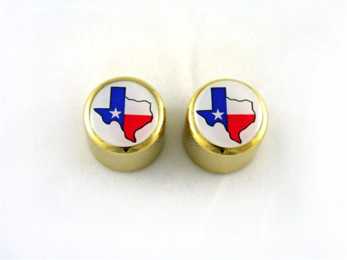 Gold State of Texas Dome Knobs Set of 2