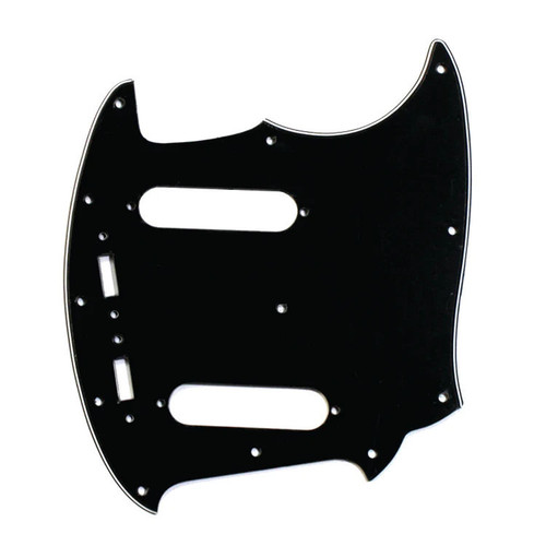 White Pearloid 12-hole Pickguard for Mustang-3 Ply