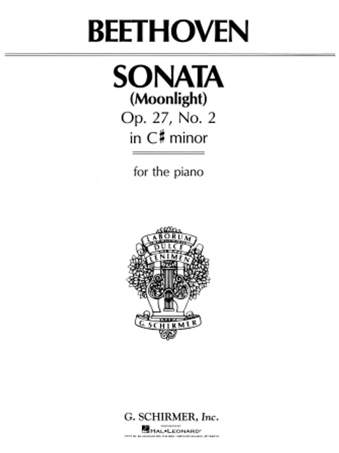 Beethoven Sonata in C-Sharp Minor, Opus 27, No. 2 (“MOONLIGHT”) Piano Solo