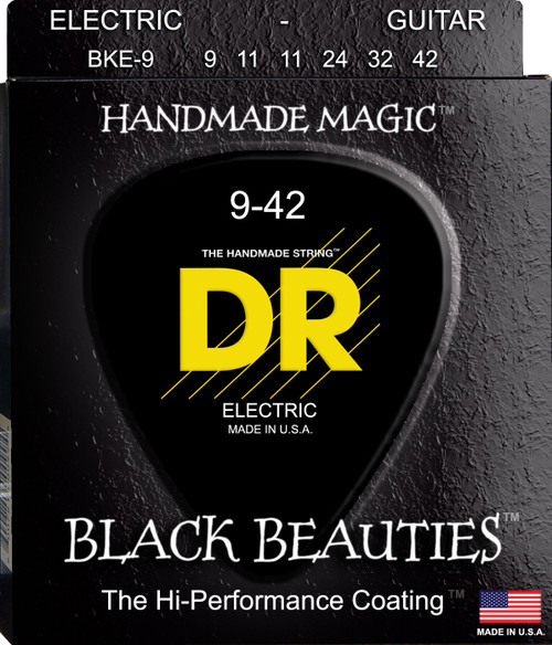 DR Black Beauties Coated Electric Guitar Strings Light 9-42