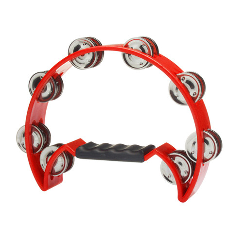 Stagg Cutaway Plastic Tambourine with 16 Jingles Red