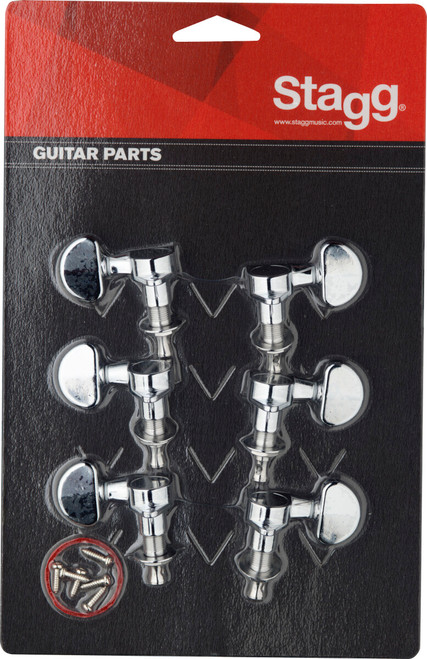 Stagg 3+3 Individual Electric Machine Heads Chrome