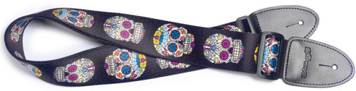 Stagg Terylene guitar strap Mexican skull