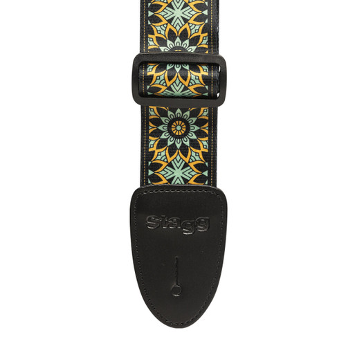 Stagg Terylene guitar strap with Mandala pattern