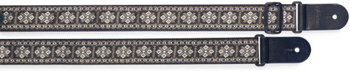 Stagg Woven nylon guitar strap with cross pattern-White