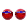 1956 Chevy Car Red Tail Light Lens W/Blue Bowtie & Chrome Trim, Pair