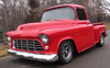 1955-1959 Chevy/GMC Truck Front Bumper. Chrome without License Plate Bracket Holes.