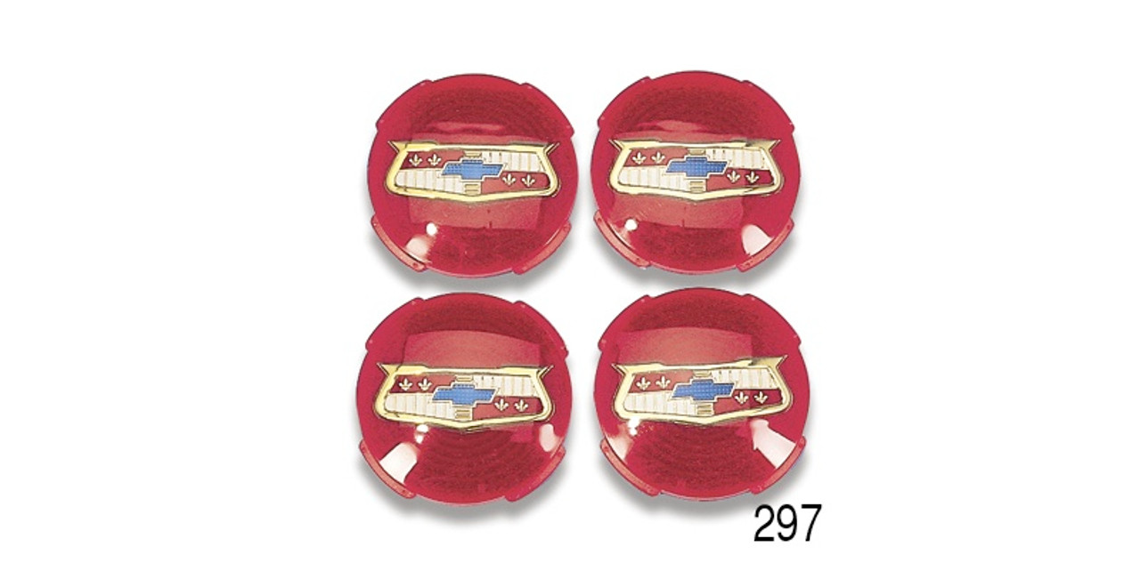 1957-1958 Plastic Spinner Emblems, also 1954 Wheel Cover Emblem