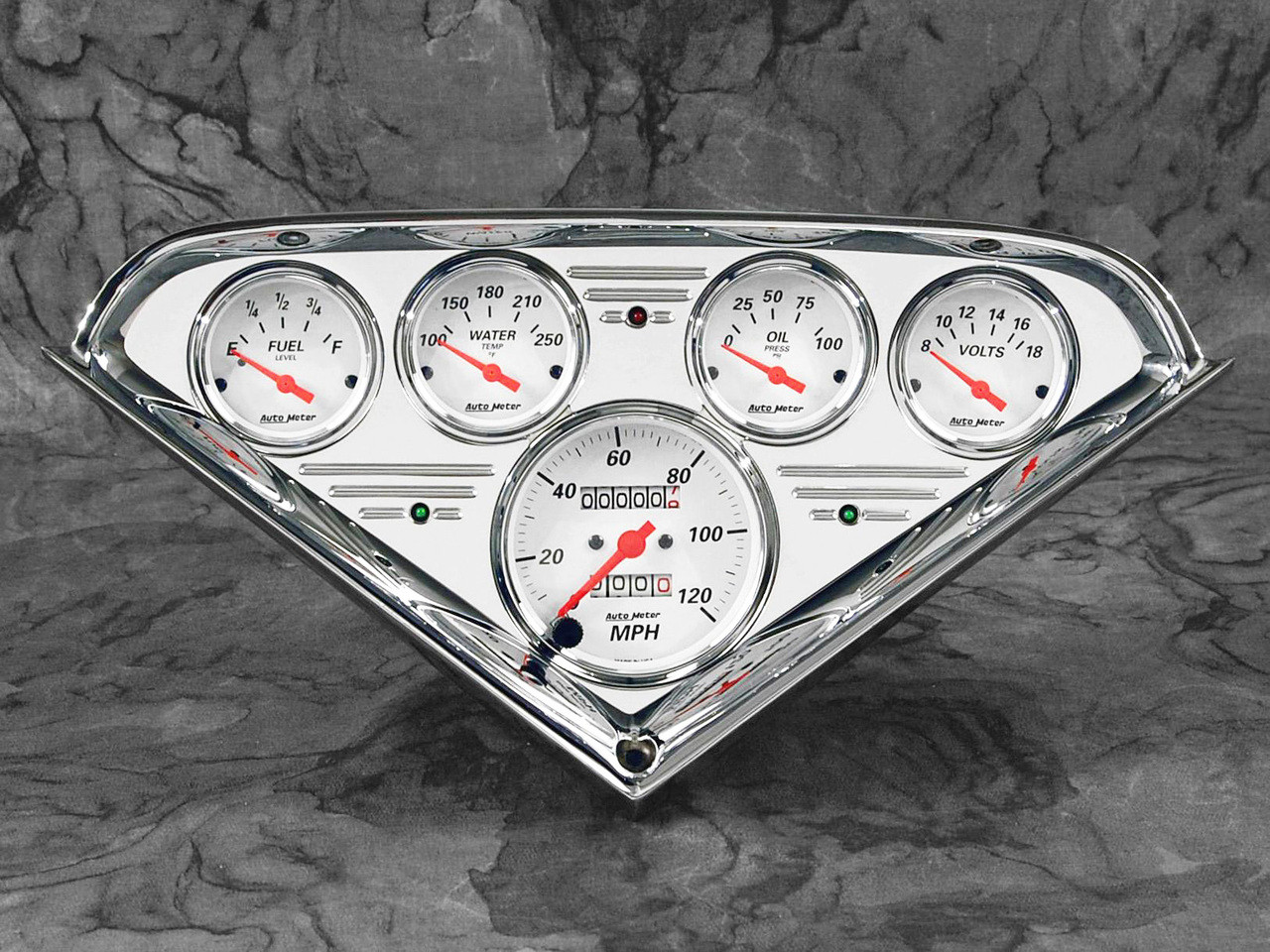 Chevy Truck Billet Aluminum Dash Insert w/ Auto Meter Arctic White gauges  1955-59