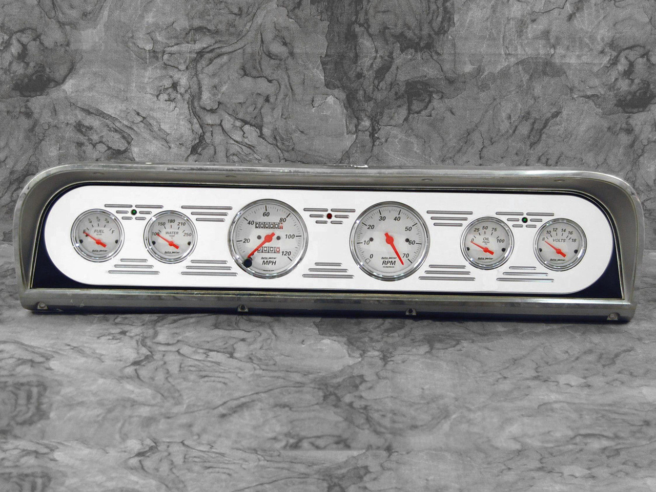 Ford Truck Billet Aluminum Dash Insert w/ Auto Meter gauges 1967-72