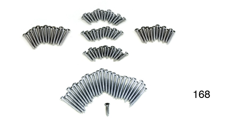 1955-1957 Chevy 2-Door Wagon Interior Garnish Screw Set – Chrome Finish
