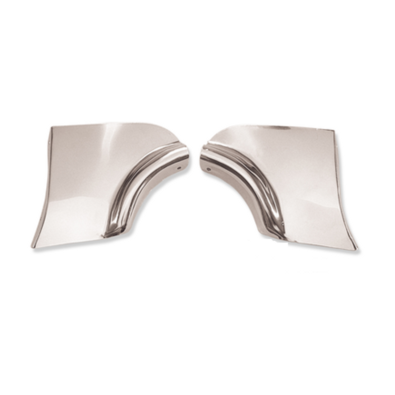 1955 Chevy Car Stainless Fender Skirt Scuff Pads, Pair