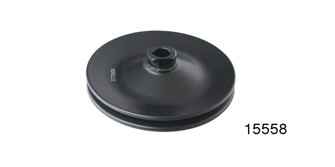 Chevy Power Steering Pump Pulley, Steel, Single Groove (for screw on type pumps with keyway)