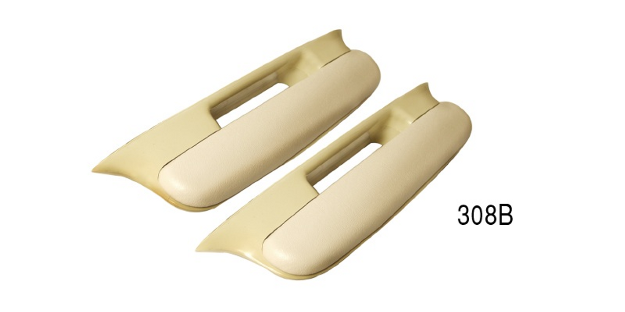 1957 Chevy Bel Air Upholstered Armrests, Beige, Pair