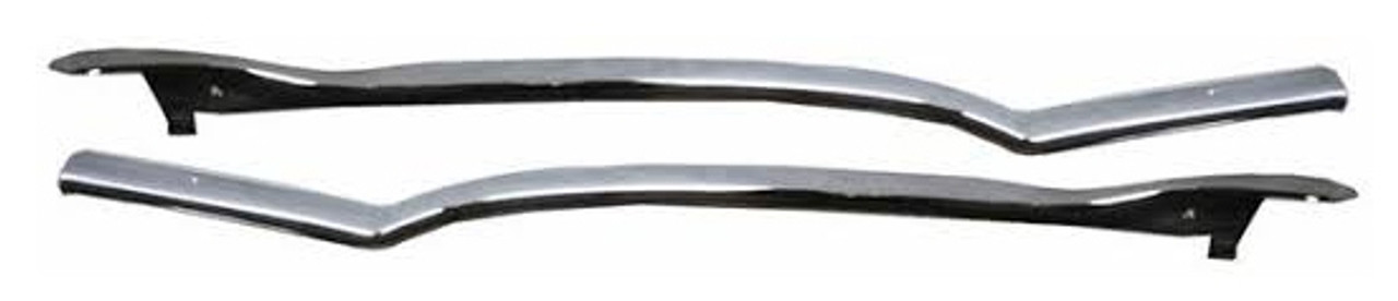 1955-1957 Chevy 2-Door Hardtop Rear Upper Inner Quarter Panel Moulding (Pair) (Chrome)