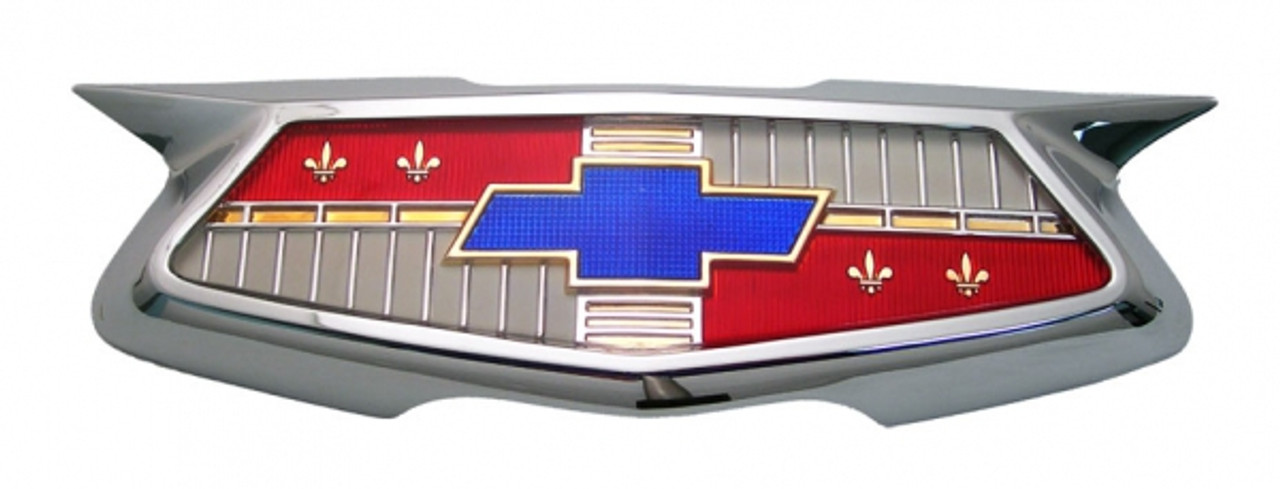 1954 Chevy Car Trunk Emblem W/ Bezel & Hardware