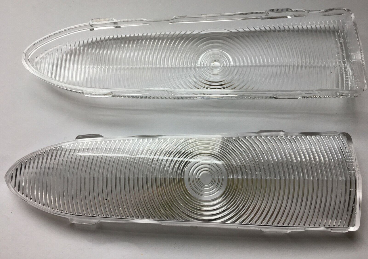 1952 Chevy Car Park Light Lens Clear Plastic. Pair