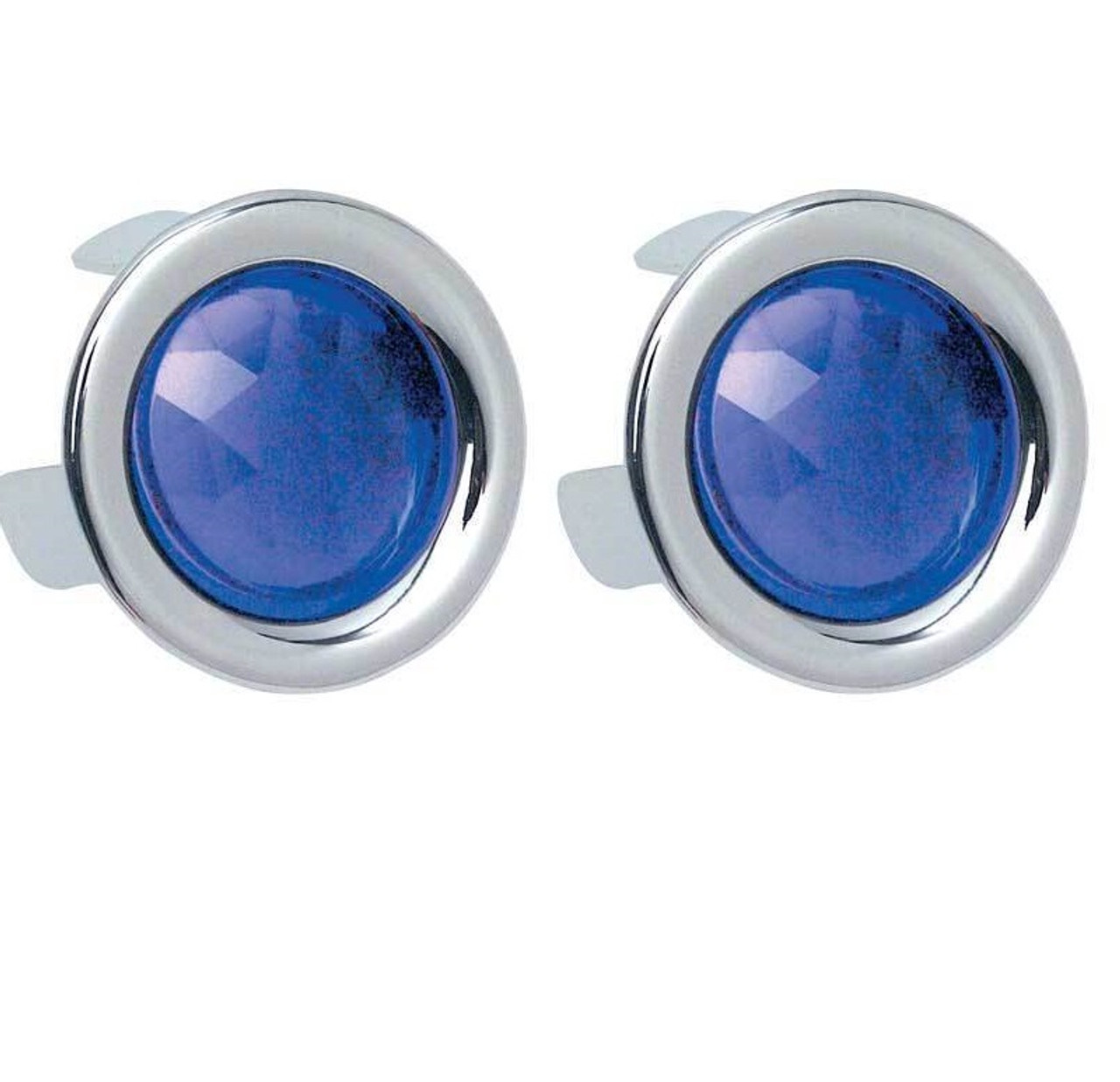 Universal Tail Light Blue Dots With Chrome Bezels