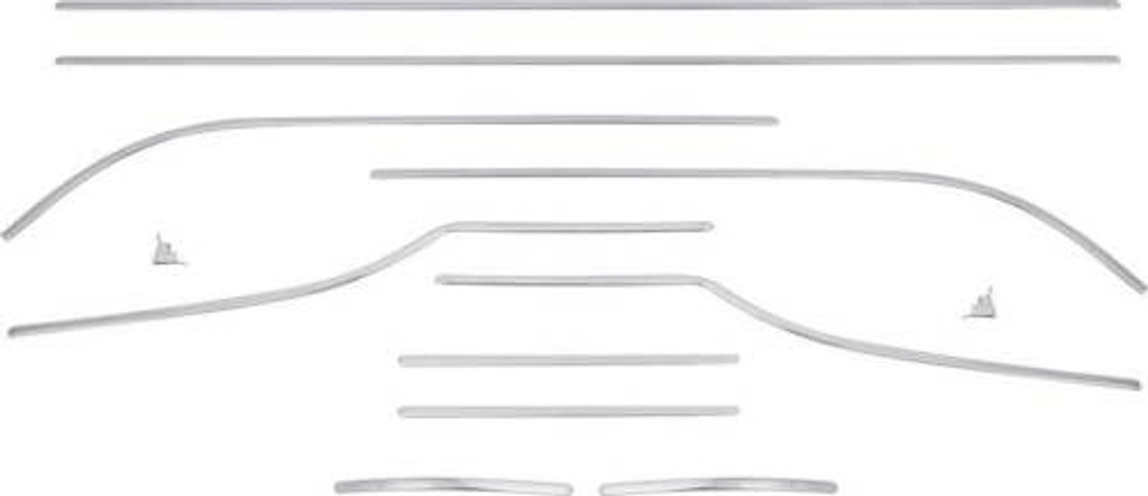 1955 Chevy Car Stainless Interior Door Panel Trim Kit Bel Air 2-Door Hardtop