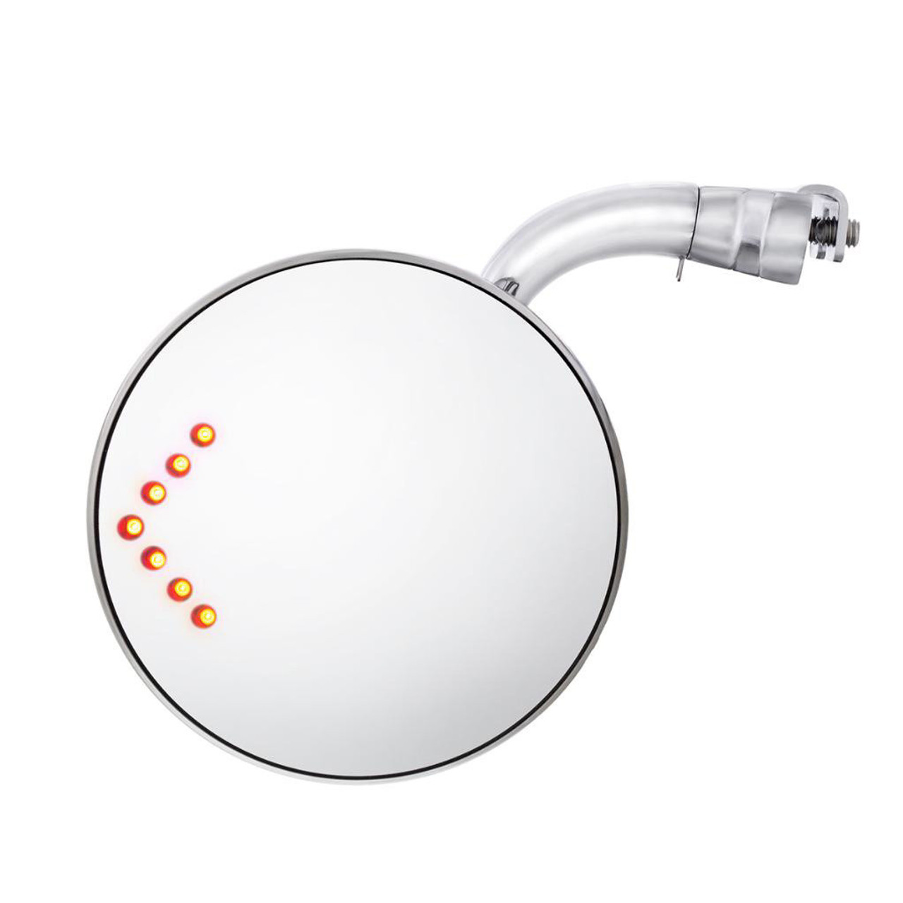 4" CURVED ARM PEEP MIRROR WITH LED TURN SIGNAL