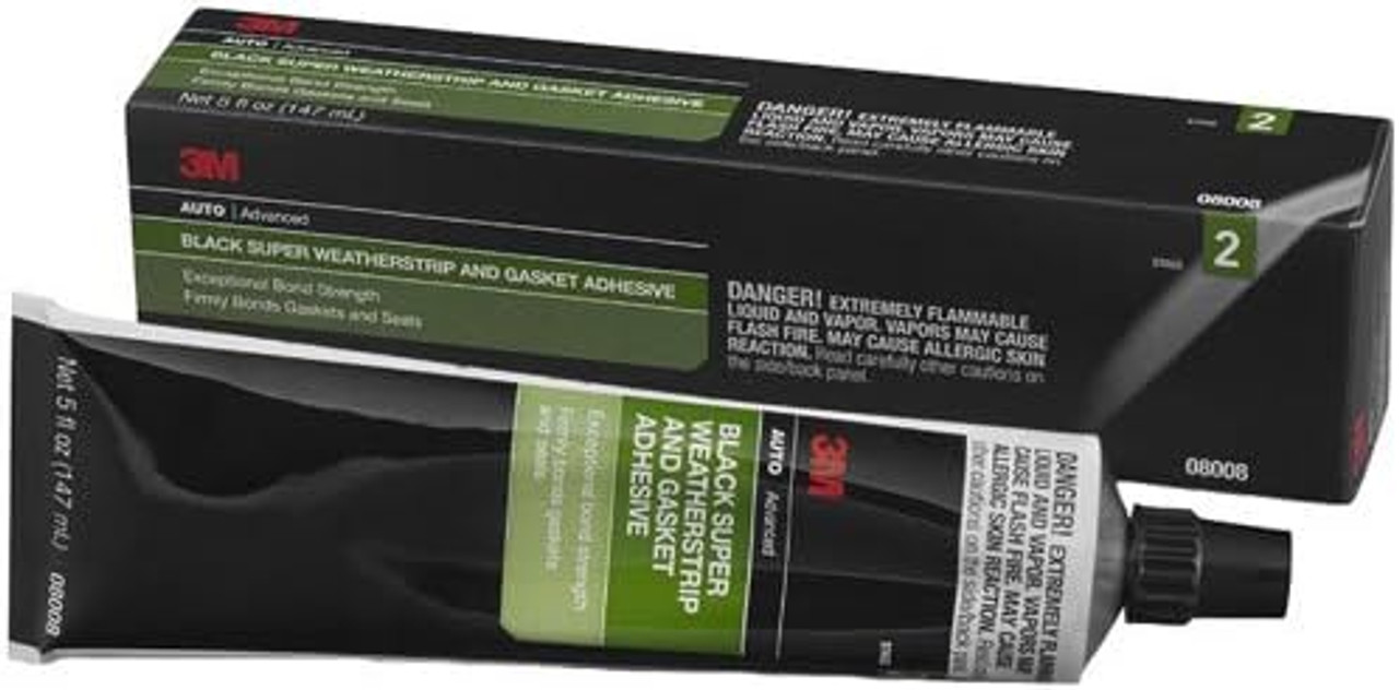 3M 08008 Super Weatherstrip Adhesive, 08008, Black, 5 oz Tube