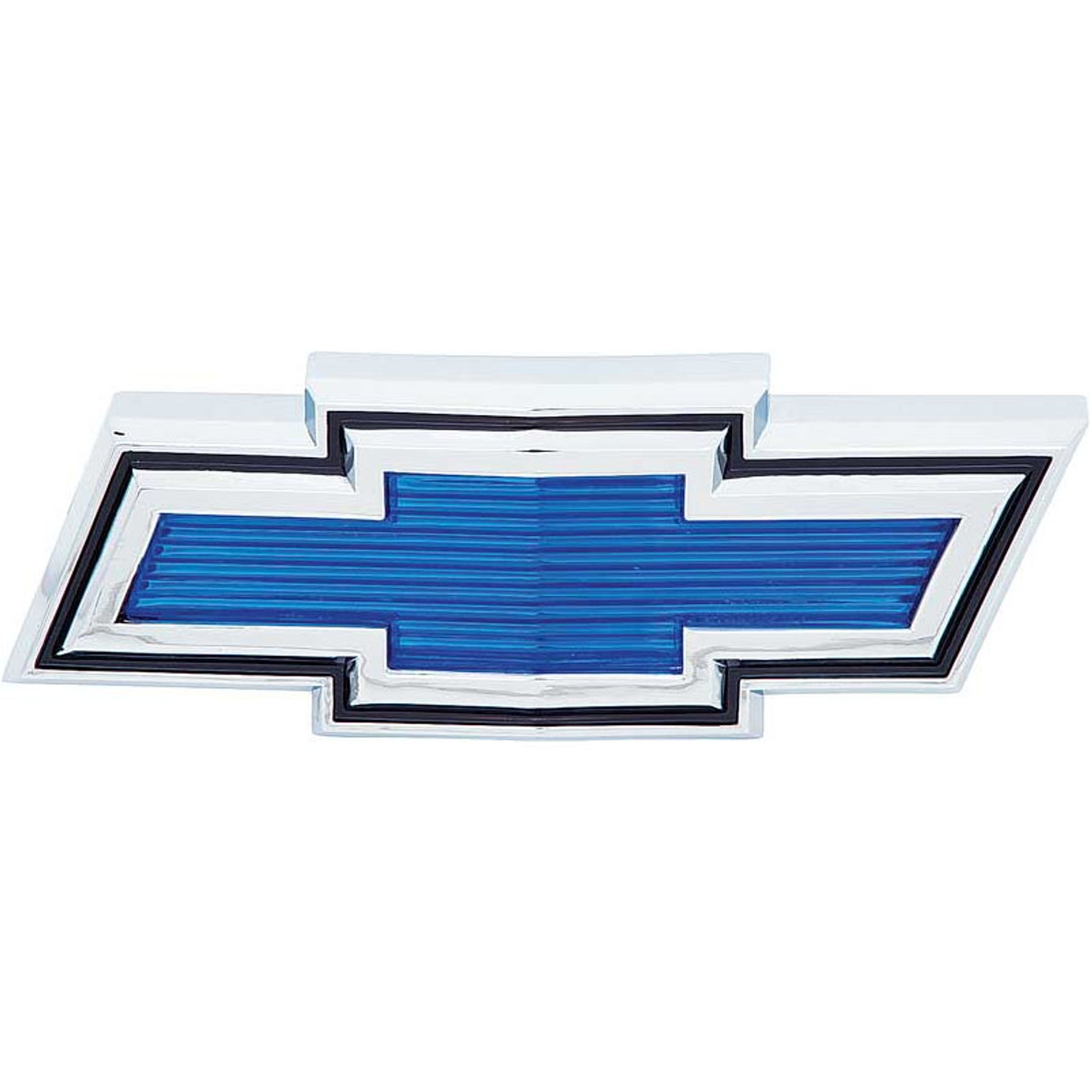 1971-1972 Chevy Truck Grill Emblem Chrome with Blue Bow-Tie, With Hardware