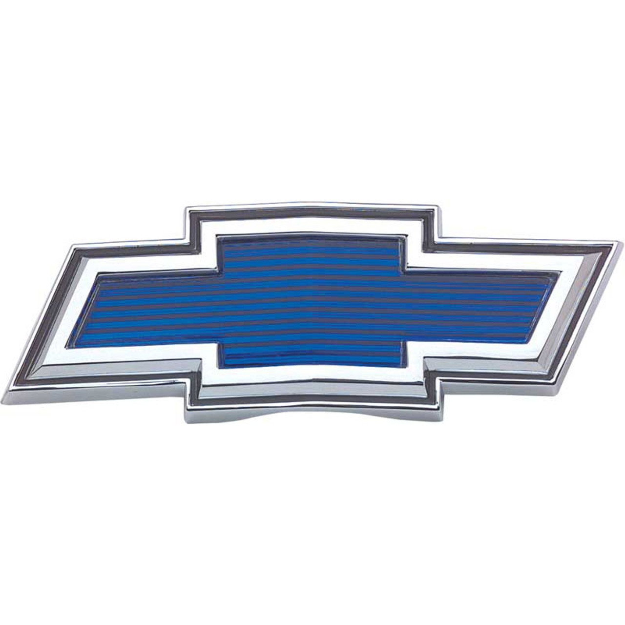 1969-1970 Chevy Truck Front Hood Emblem Chrome With Blue Insert