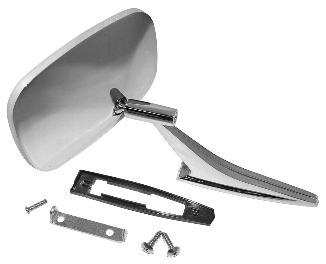 1967-1972 Exterior Mirror Kit L/H, Includes Gasket, Mounting Plate & Screws