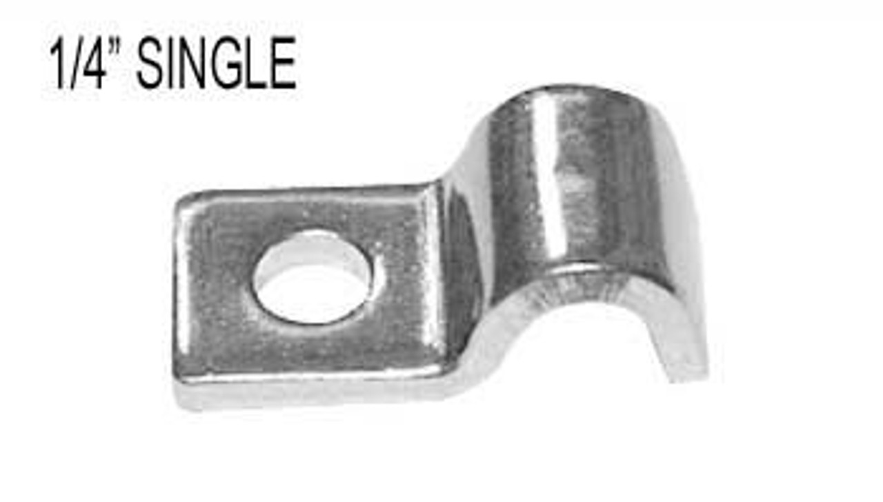 1/4" Stainless Fuel & Brake Line Clamps, 12 pack, (Replaces Danchuk 12096)