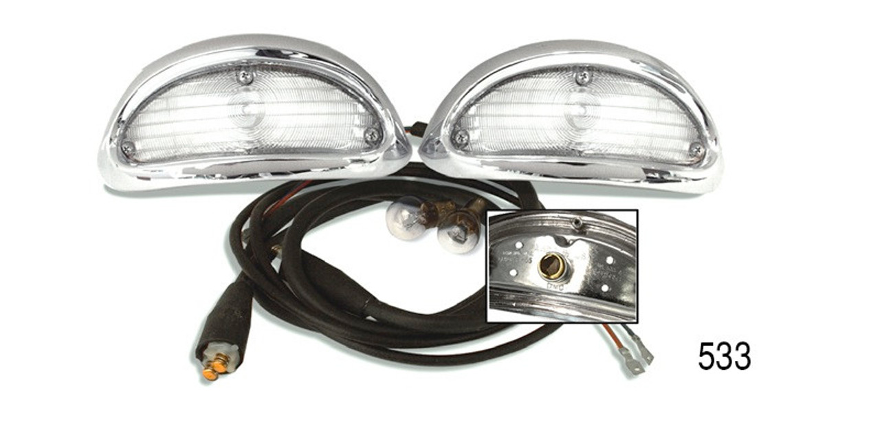 1955 Chevy Belair or 210 Parklight Housing Assembly Set, Imported, (Replaces Danchuk 533 & 16756)