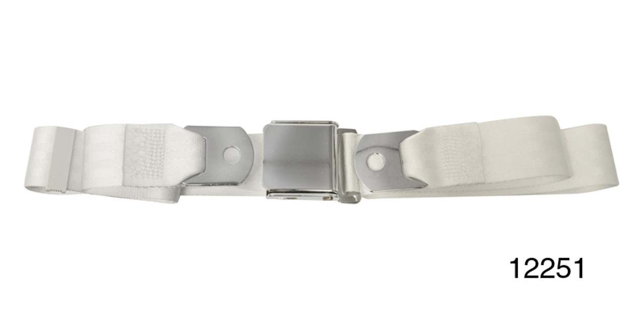 1955-1957 Chevy Driver Quality Front Seat Belt Set, White