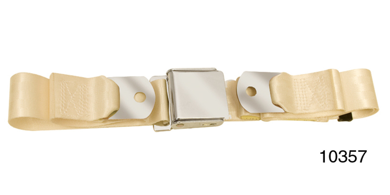 1955-1957 Chevy Driver Quality Rear Seat Belt Set, Ivory