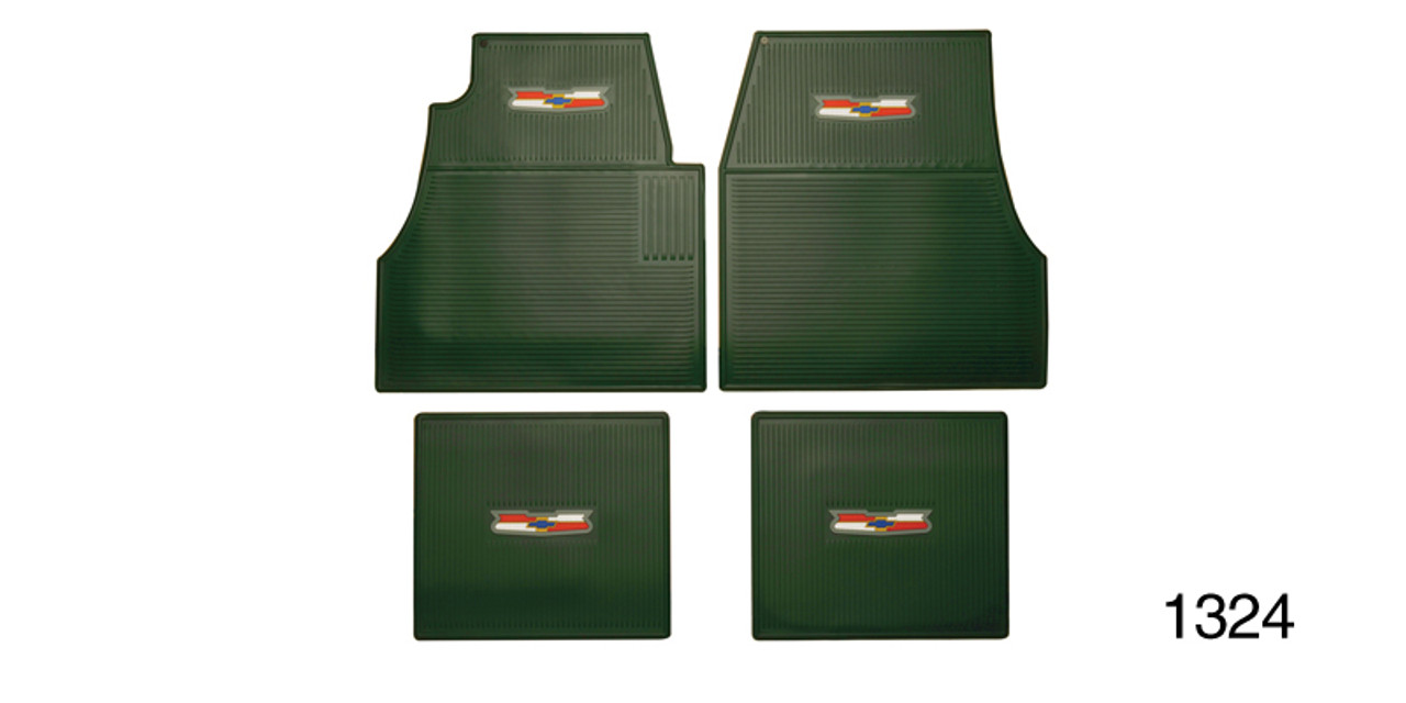 1955-1957 Chevy Floor Mats with Crest Logo, Green