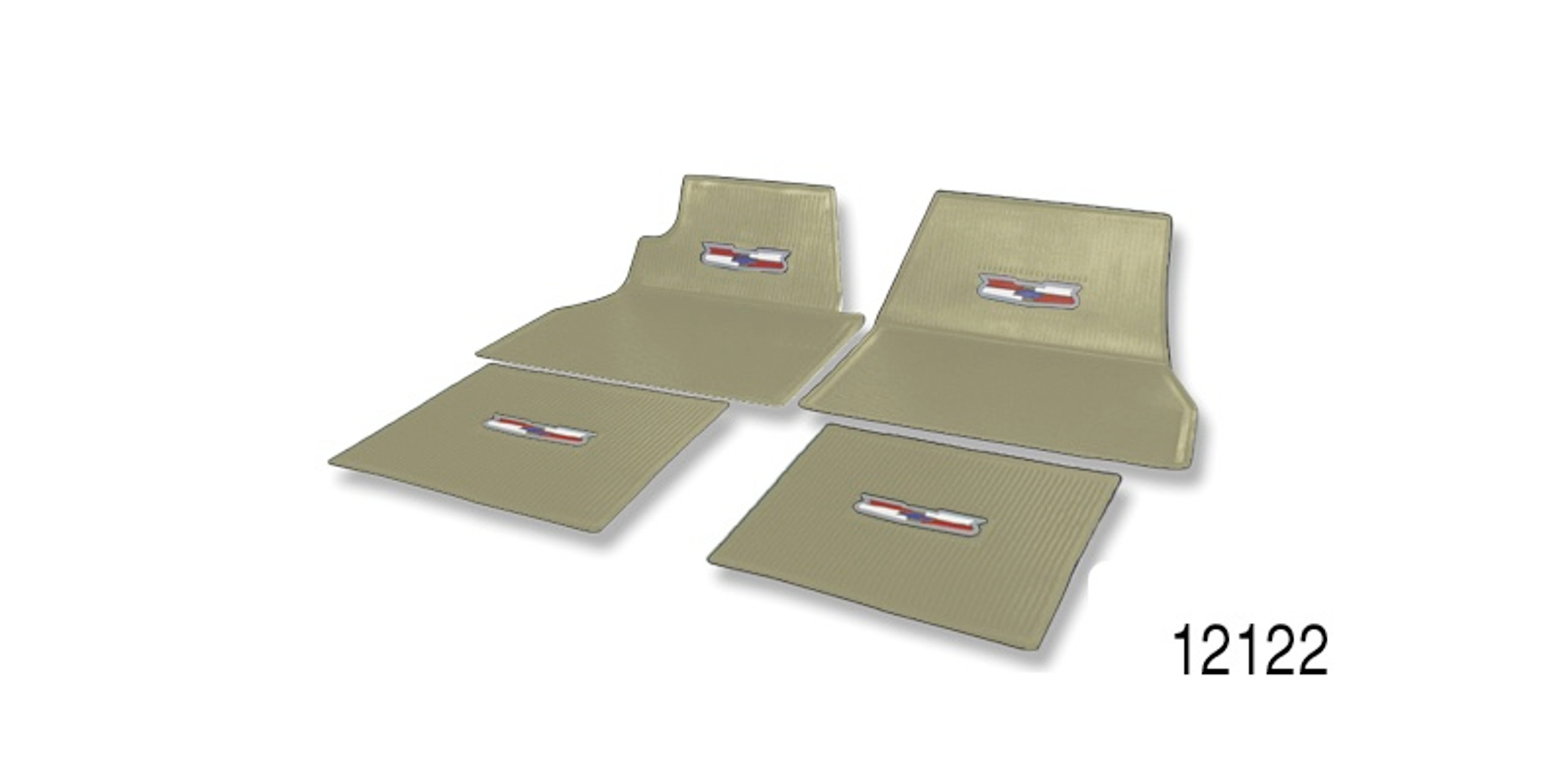 1955-1957 Chevy Floor Mats with Crest Logo, Gray - Restoration Auto Supply