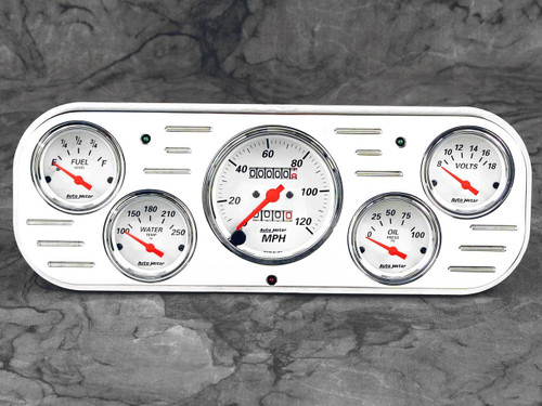 Chevy Car dash insert w/ Auto Meter Arctic White gauges 1953-54