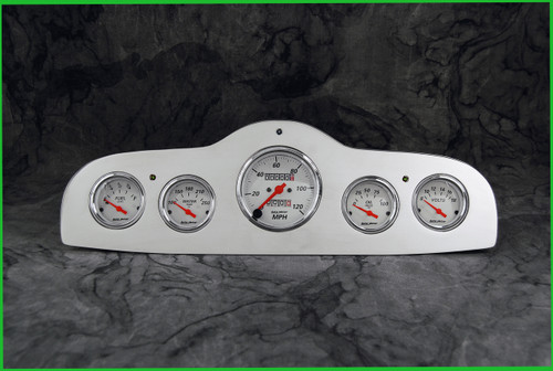 Pontiac Billet Aluminum Gauge Panel w/ Auto Meter Arctic White Gauges 1949-52