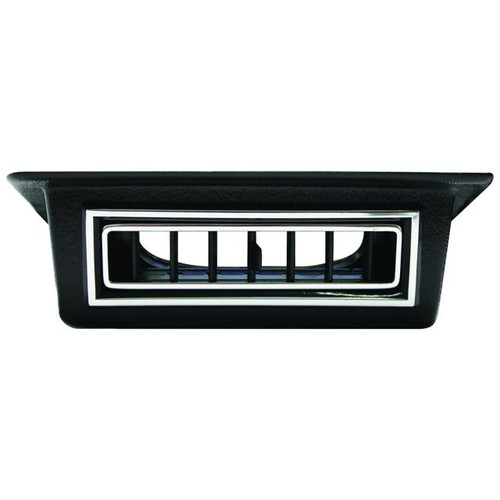 Single Under Dash Louver for 2.5-Inch Hose Black w/ Chrome Accents