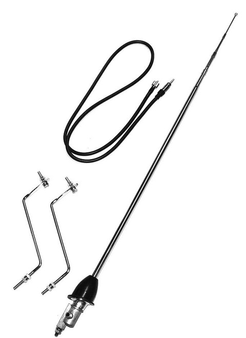1949-1952 Chevy Car Antenna Kit Front Telescopic, Includes Cable