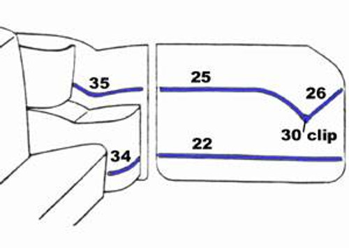 1955 Chevy Car Stainless Interior Door Panel Trim Kit Bel Air Convertible